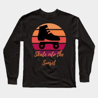 Skate into the Sunset Orange Roller Skate Long Sleeve T-Shirt